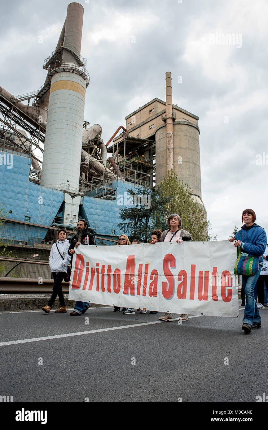 Demonstration against pollution in Colleferro, a city near Rome Stock Photo