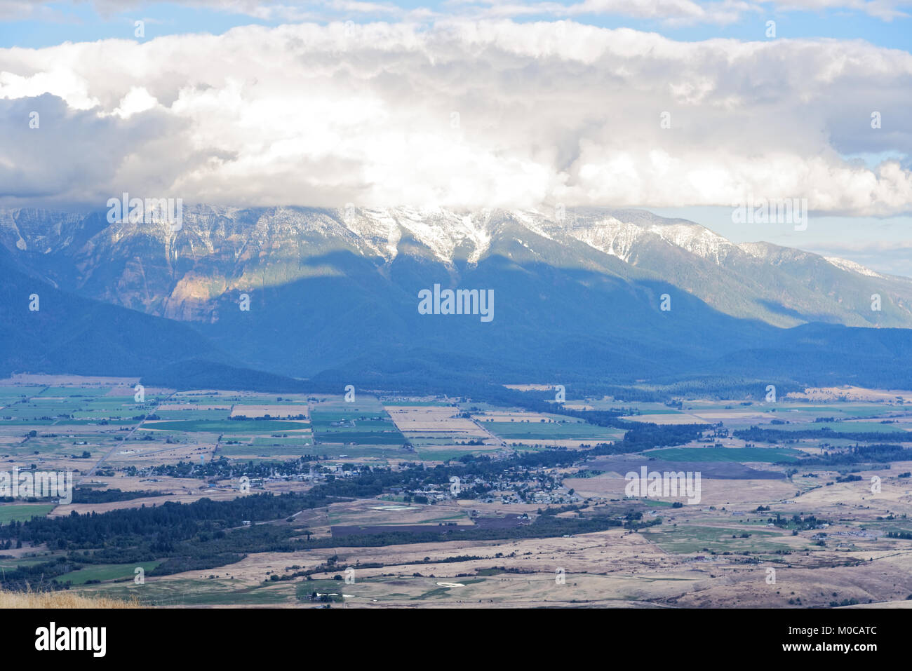 Vista of farmland in Western Montana, near the National Bison Range