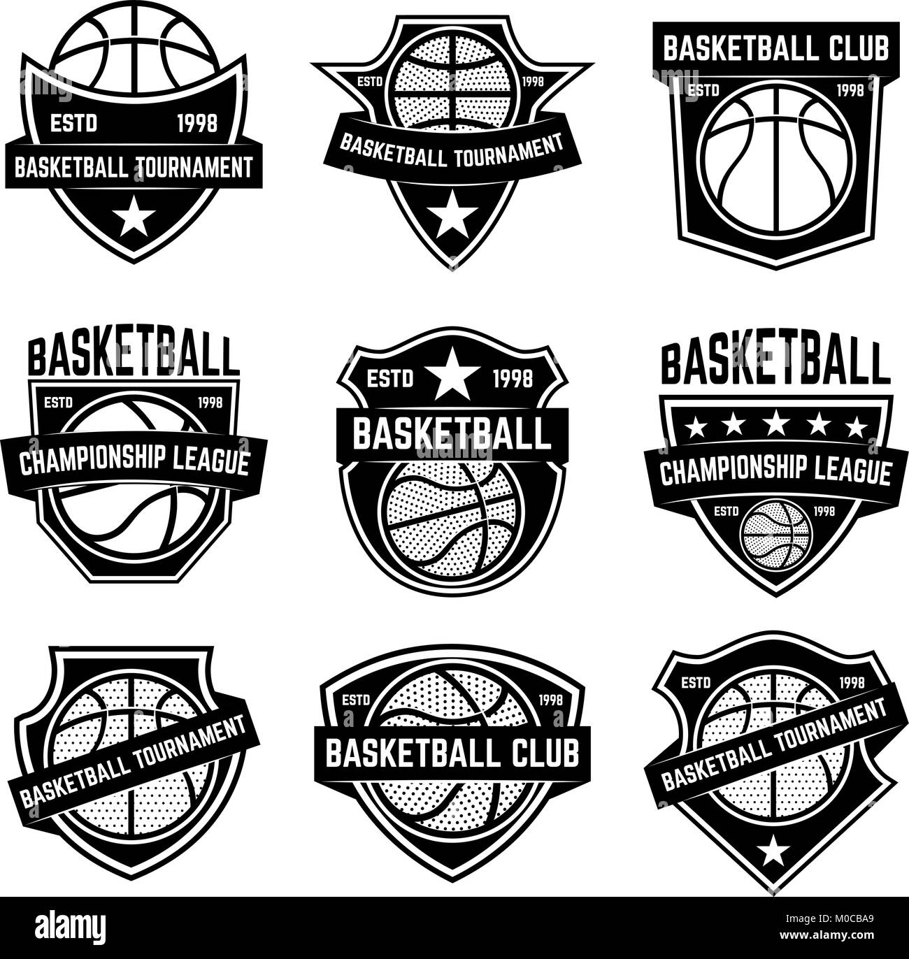 Basketball championship logo set and design Vector Image