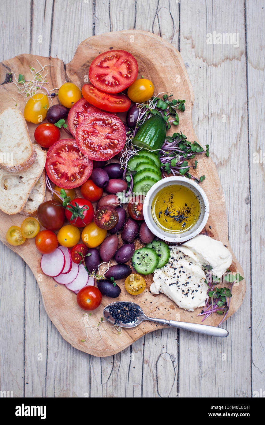 Healthy vegetarian antipasti snack with mozzarella Stock Photo Alamy