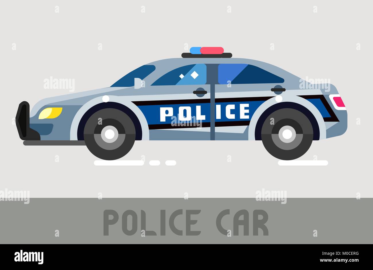 Blue Police Dept Car in Flat Style Stock Vector Image & Art - Alamy