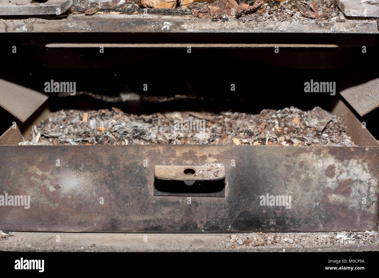 A Box Full Of Ashes Under The Fireplace Stock Photo 172379126 Alamy