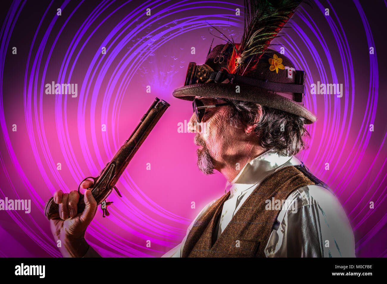 Portrait of a man dressed in Steampunk Stock Photo