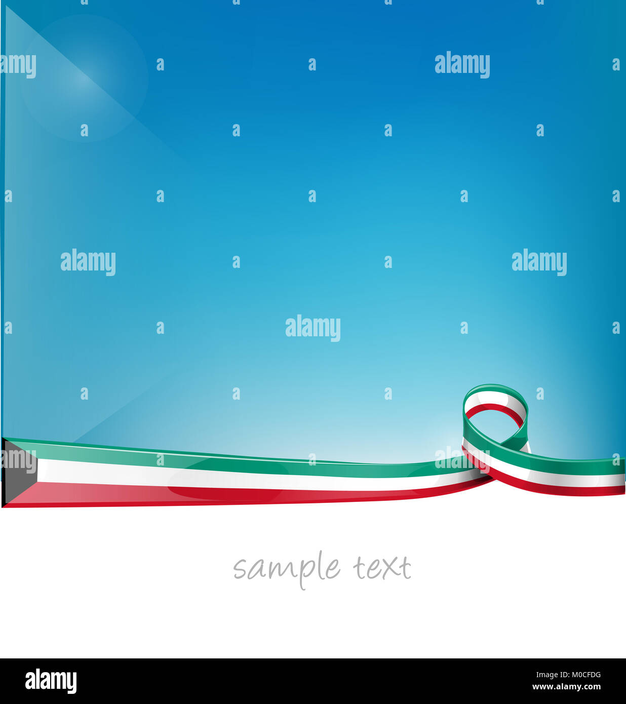 kuwait ribbon flag on blue sky background Stock Photo Alamy