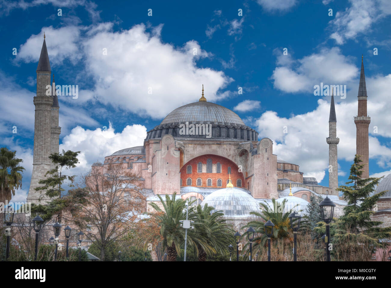 Hagia Sophia (Ayasofya) museum view from the Sultan Ahmet Park in ...
