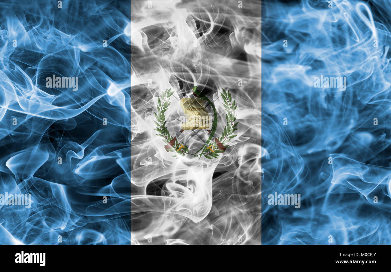 Guatemala smoke flag Stock Photo
