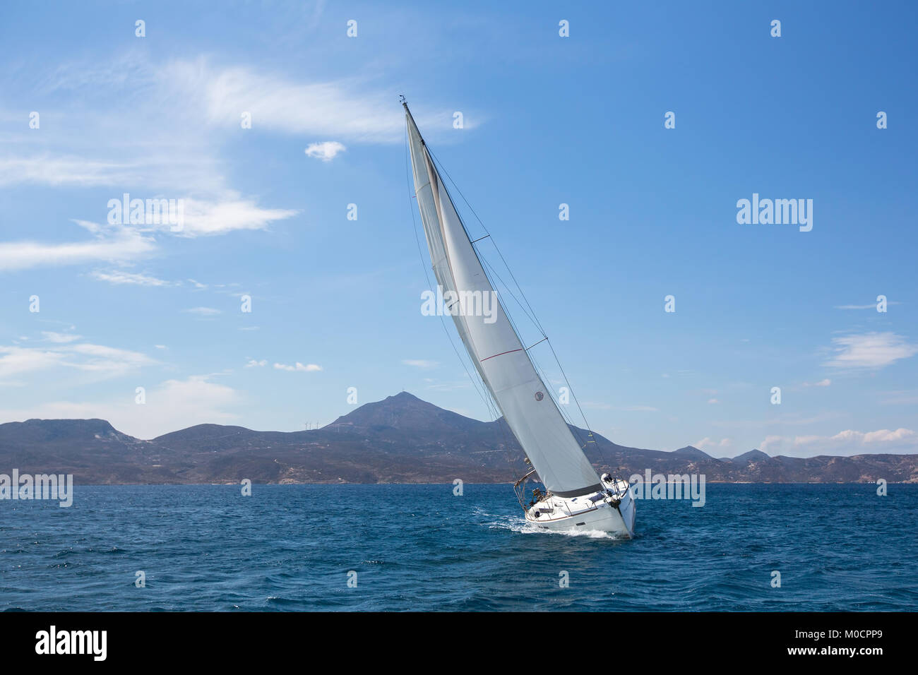 Yachting. Sailing boat in the Aegean Sea Stock Photo - Alamy