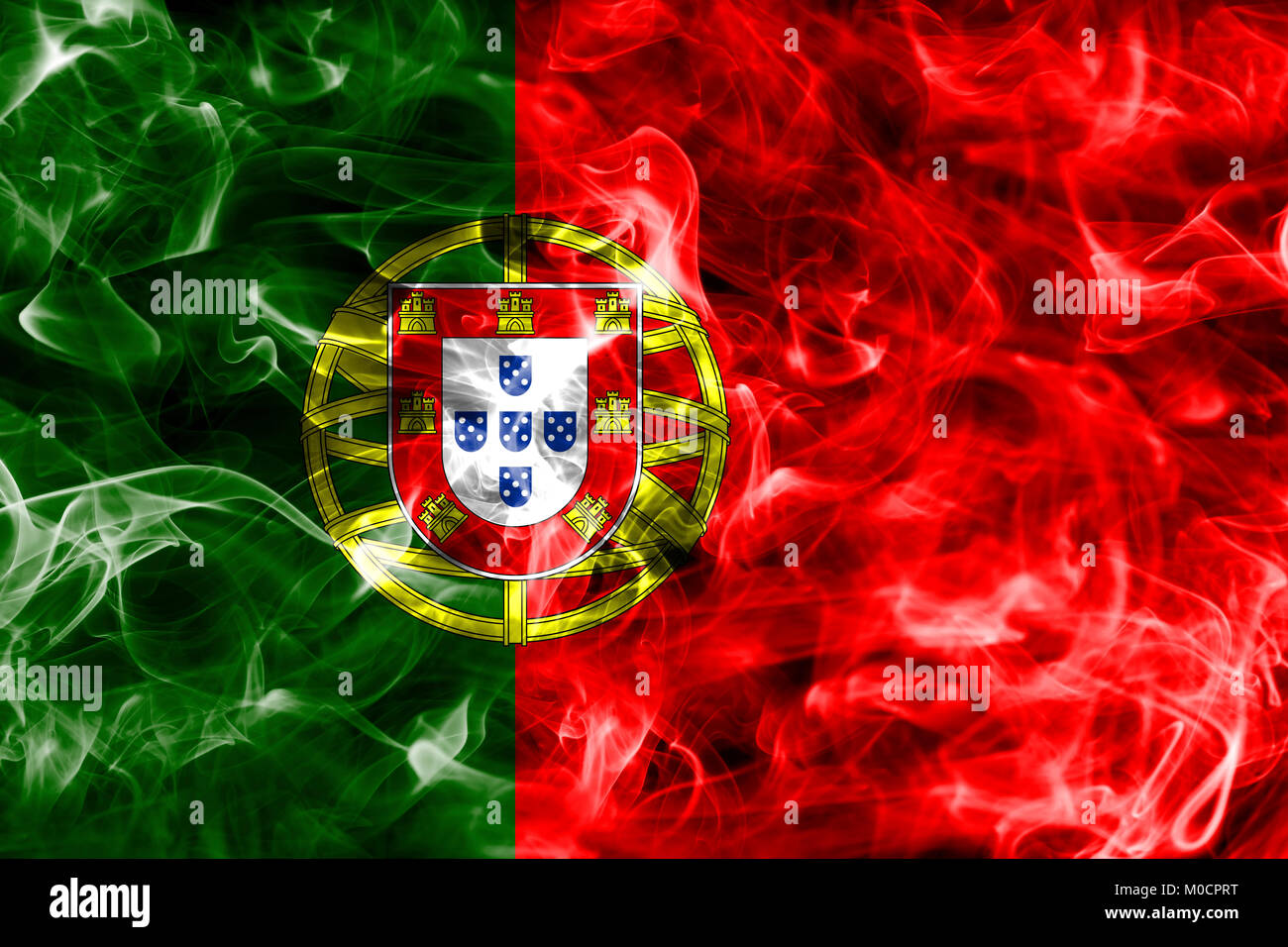 Portugal Smoke Flag Stock Photo Alamy