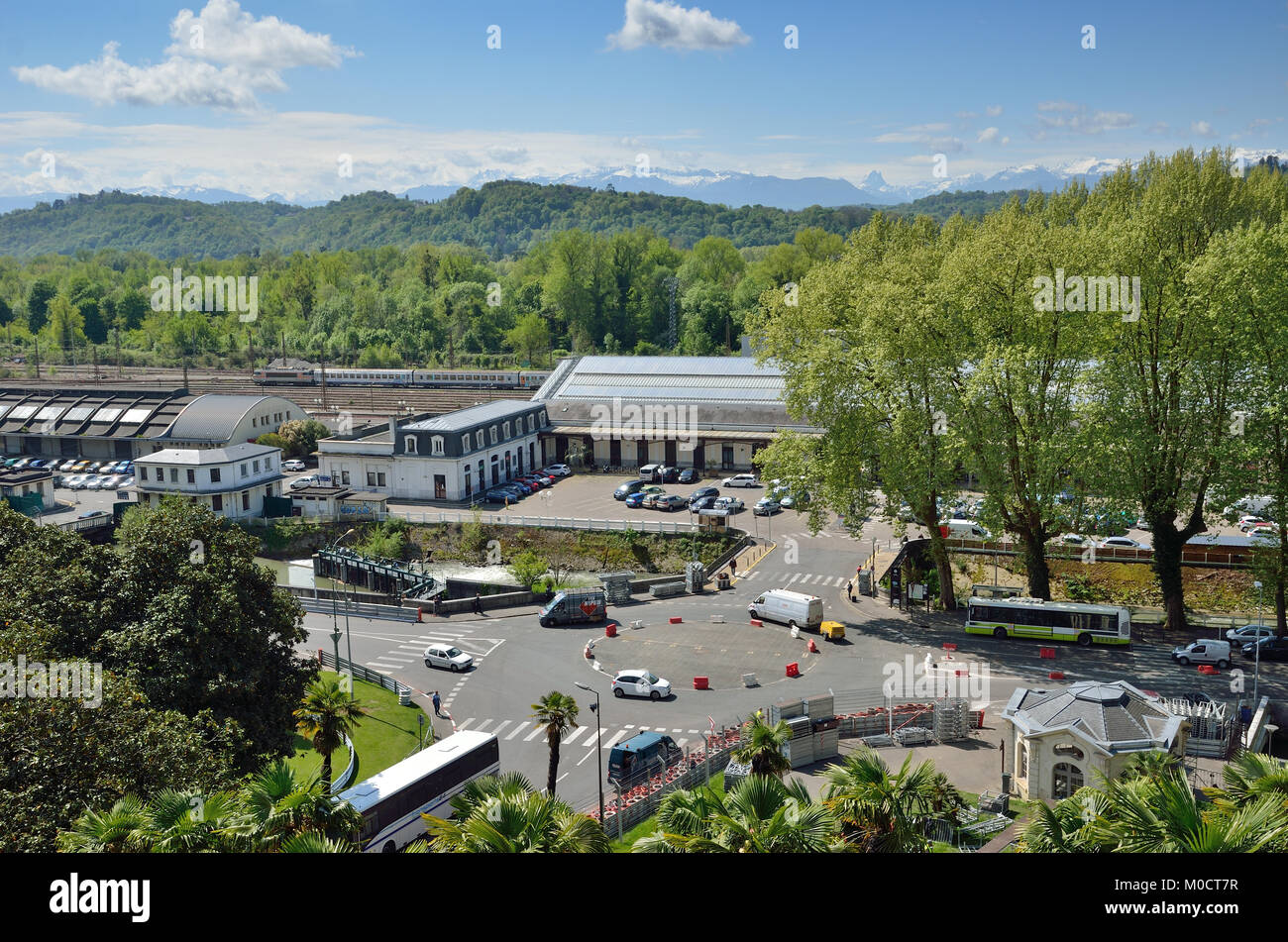 Railway station in the French city Pau Stock Photo
