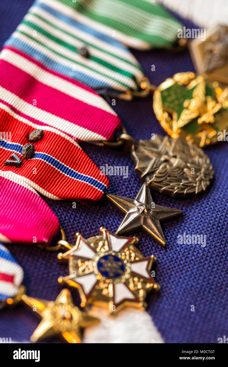 U.S. Veteran's Military Medals Stock Photo
