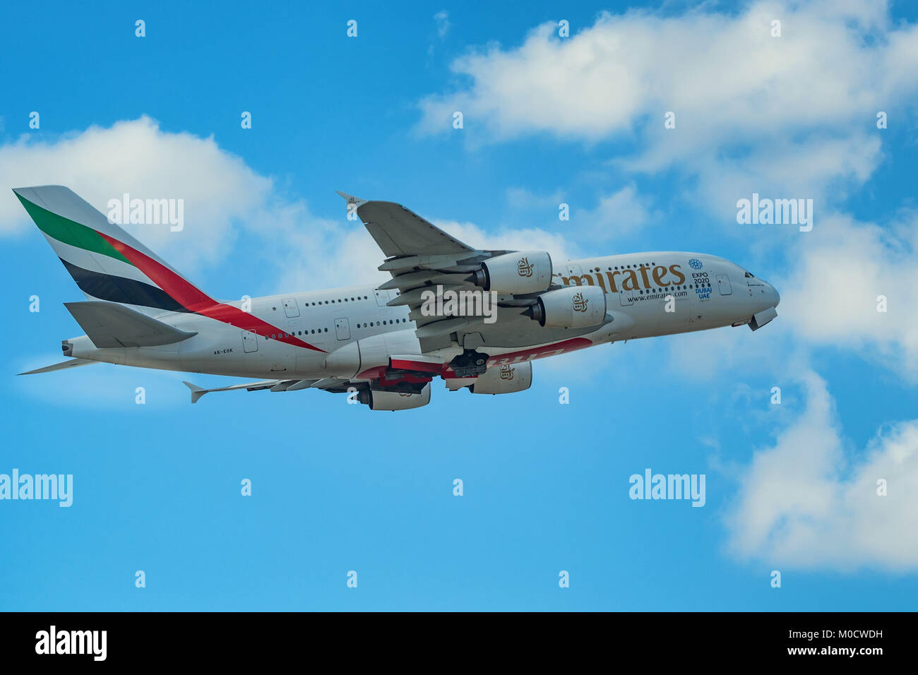 DUBAI, UAE - DECEMBER, 2016: Airbus A380 Stock Photo