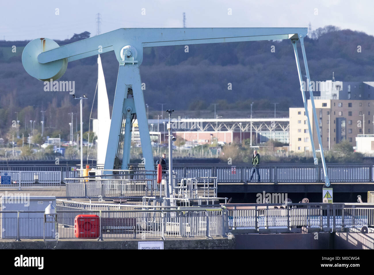 Cardiff Bay barrage. Stock Photo