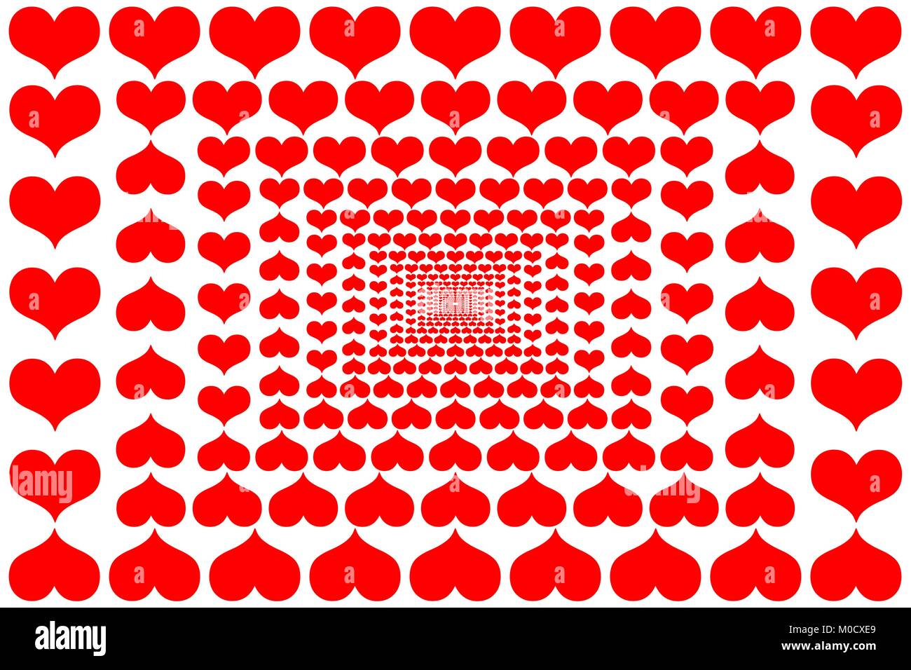 Red heart vector pattern - red pattern on a white background Stock ...