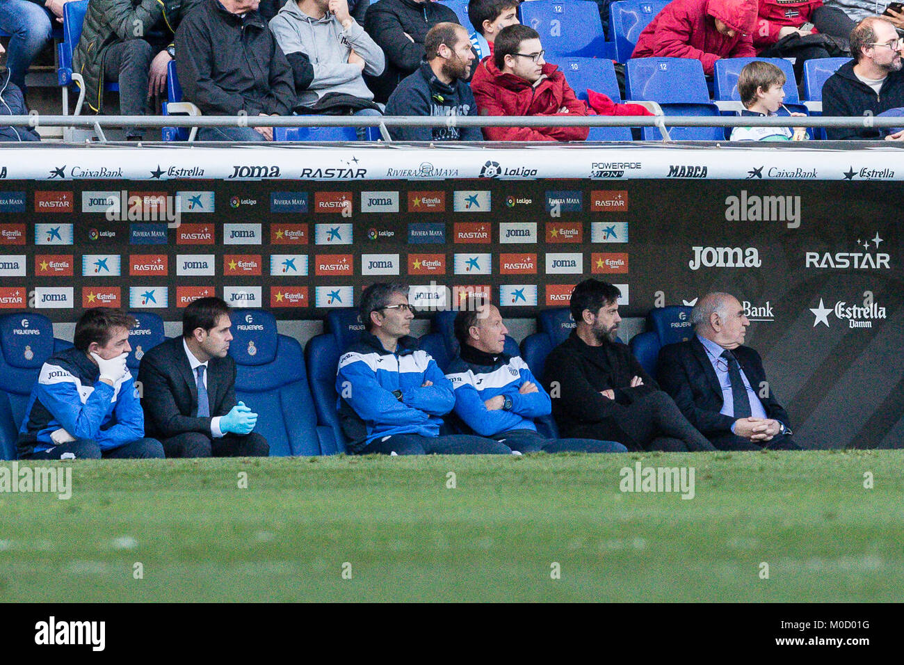 Barcelona, Spain. 20th Jan, 2018. Quique Sanchez Flores during the match between RCD Espanyol and Sevilla CF, for the round 20 of the Liga Santander, played at RCDE Stadium on 20th January 2018 in Barcelona, Spain. Credit: Gtres Información más Comuniación on line, S.L./Alamy Live News Stock Photo