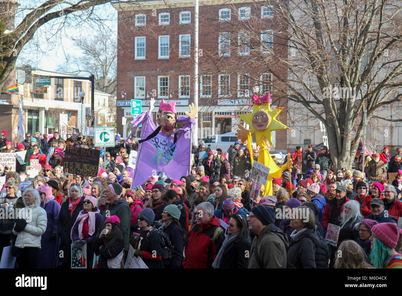 Massachusetts, USA. 20th Jan, 2018. Second Annual Franklin County Women's Rally, Greenfield, Massachusetts, USA. 20th January, 2018 Credit: Susan Pease/Alamy Live News Stock Photo