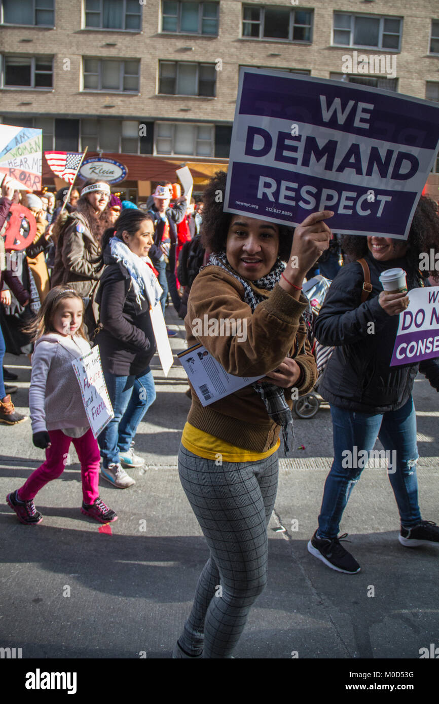 Womens' March in New York City 2018 Stock Photo