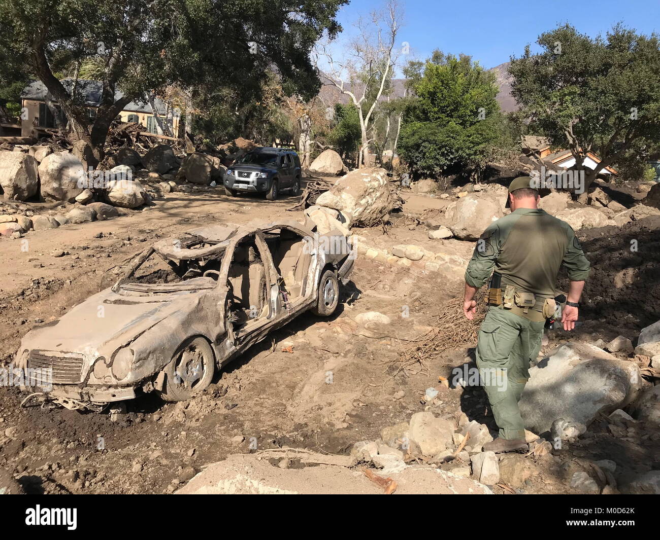Montecito, California, USA. 17th Jan, 2018. Glenn Oaks Road, Montecito, following the deadly Mudslide. Credit: Amy Beth Katz/ZUMA Wire/Alamy Live News Stock Photo