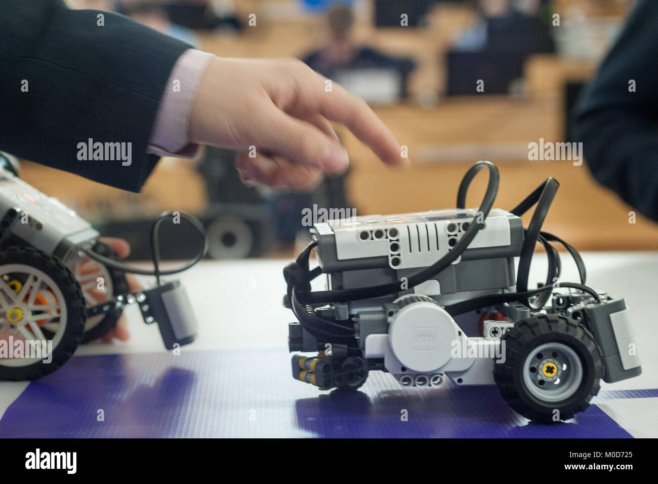 Tambov, Tambov region, Russia. 21st Jan, 2018. human hand and robot Credit: Aleksei Sukhorukov/ZUMA Wire/Alamy Live News Stock Photo
