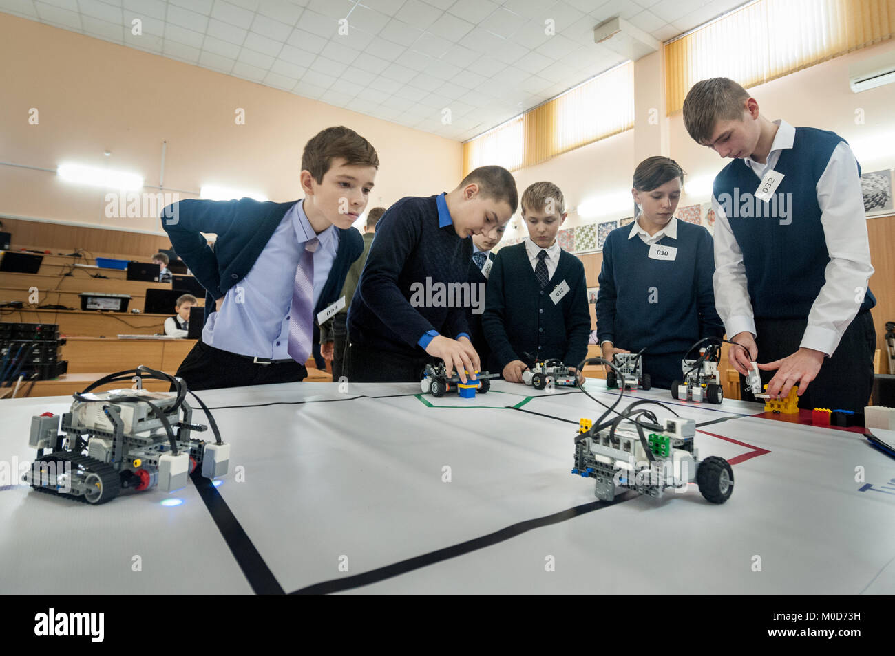 Tambov, Tambov region, Russia. 21st Jan, 2018. Pupils and students in Tambov region during robotic competitions. Credit: Aleksei Sukhorukov/ZUMA Wire/Alamy Live News Stock Photo