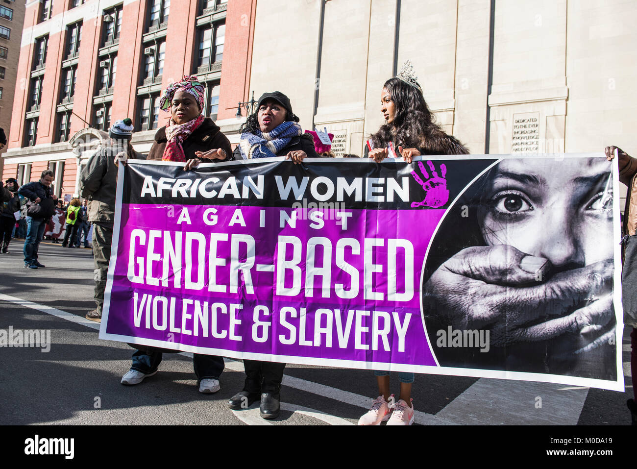 New York City, NY, USA - January 20, 2018: Women's March 2018 Credit: Valery Rizzo/Alamy Live News Stock Photo