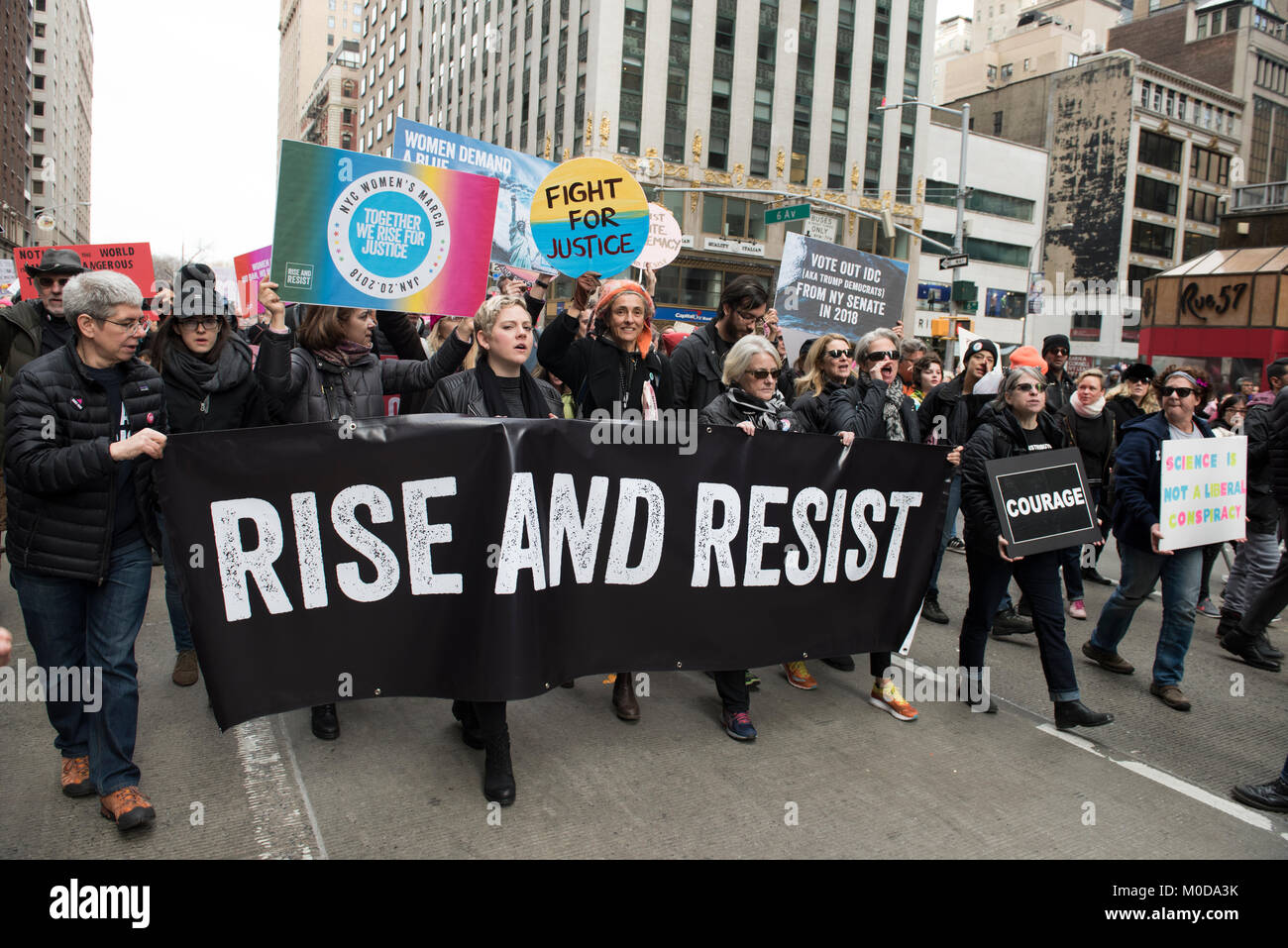 New York City, NY, USA - January 20, 2018: Women's March 2018 Credit: Valery Rizzo/Alamy Live News Stock Photo