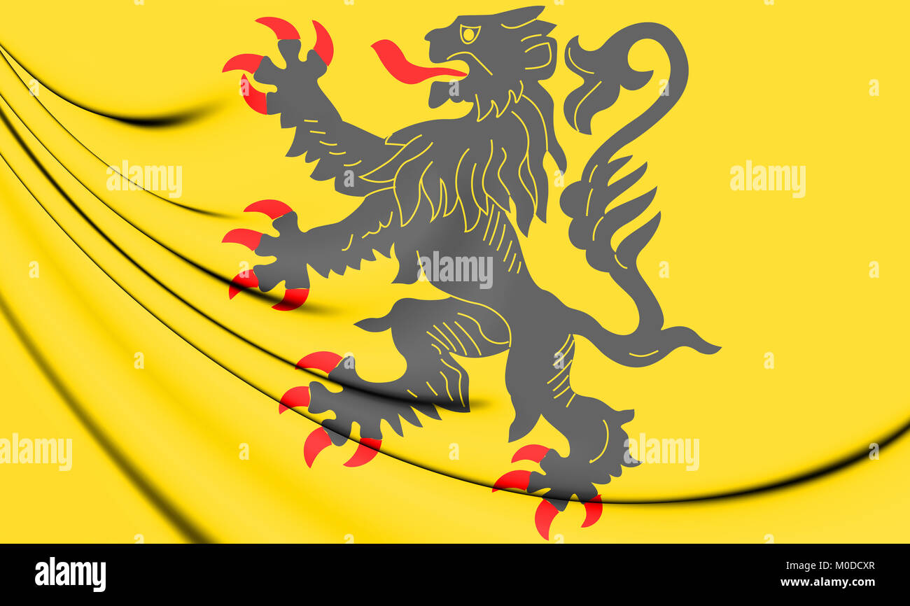 3D Flag of Nord-Pas-de-Calais, France. 3D Illustration Stock Photo - Alamy