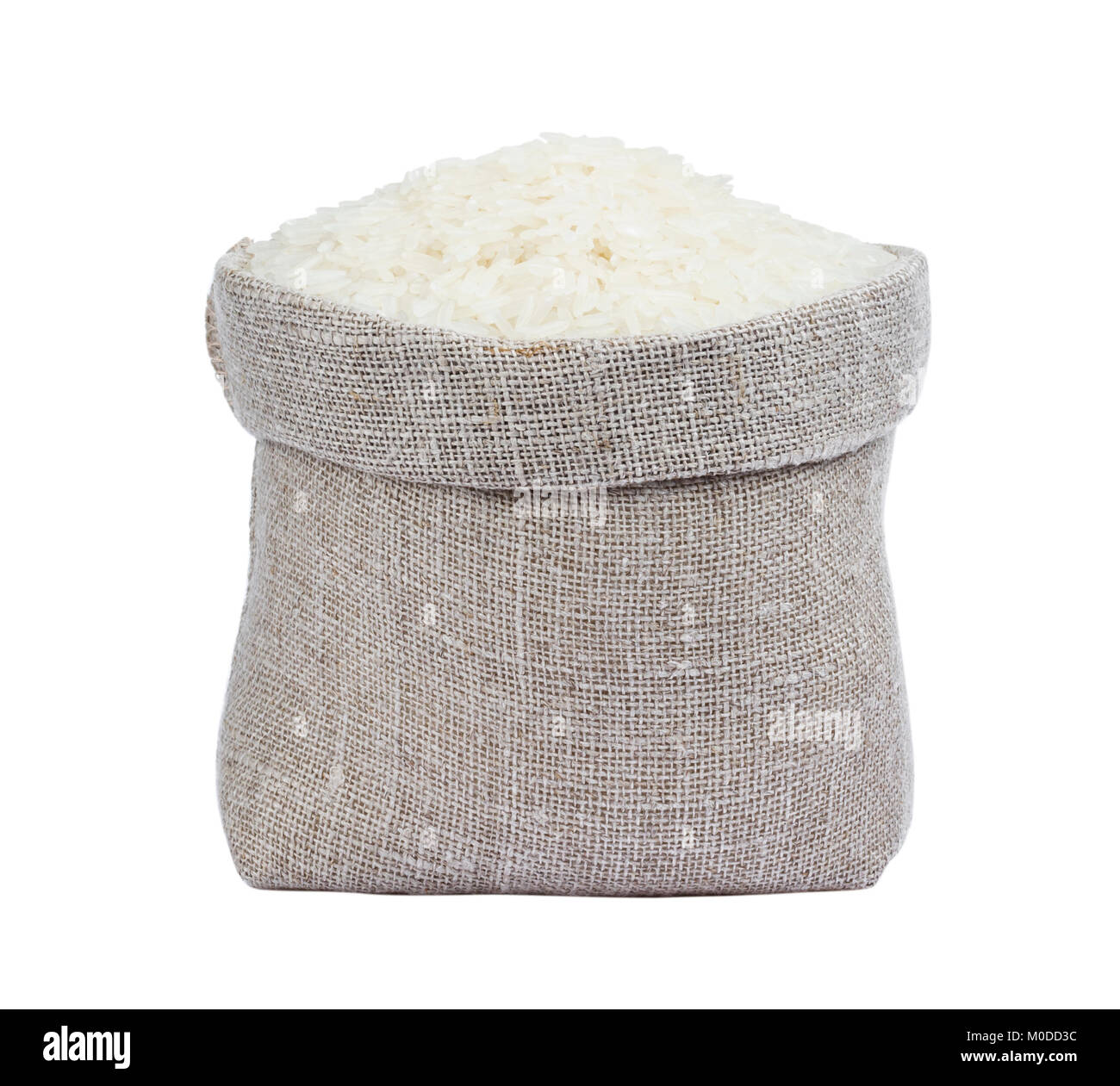 Jasmine rice in bag isolated on white background Stock Photo Alamy