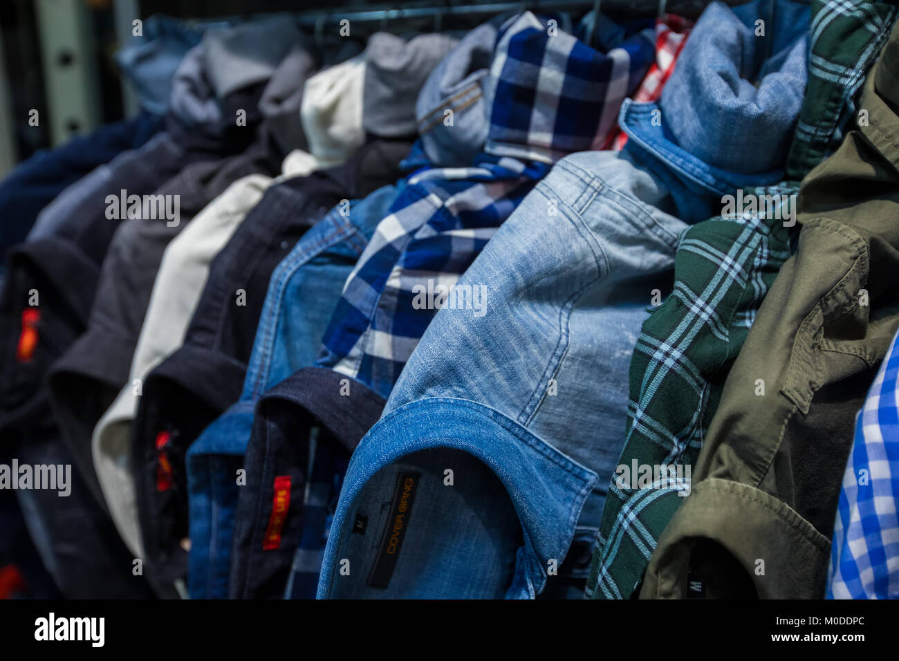 Thessaloniki, Greece January 19, 2018 Clothes on store shelf at a