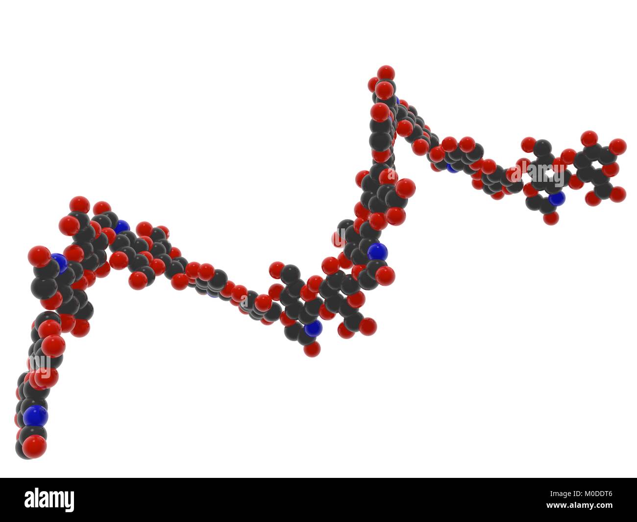 3d molecular structure of hyaluronic acid -hyalurone - molecule found in human skin, famous cosmetic and skincare ingredient Stock Photo