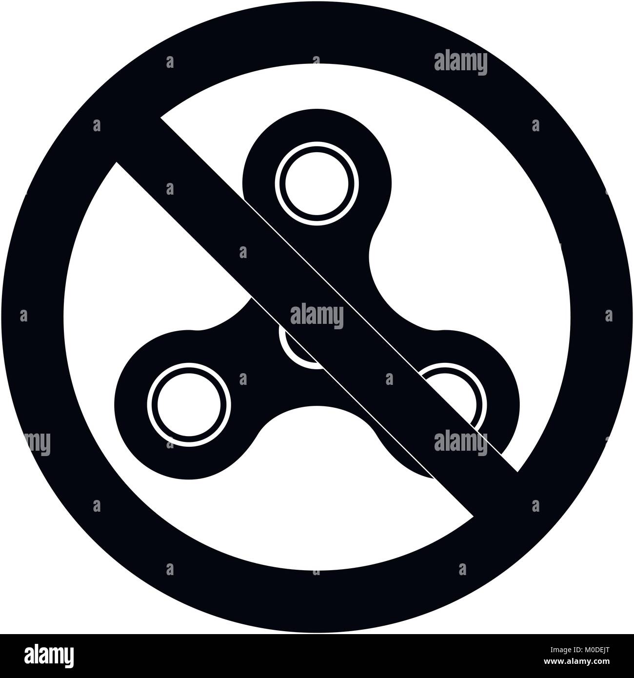 Ban spinner icon. Vector stop fidget toy, illustration of badge prohibition spinner Stock Vector