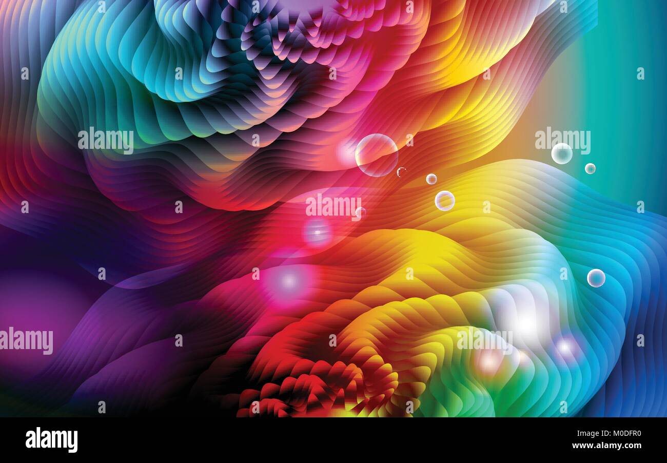 Abstract rainbow colours wave background Stock Vector