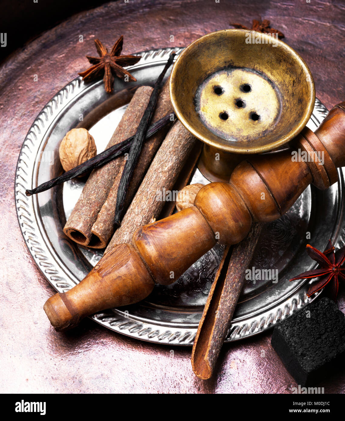 Smoking Turkish hookah with a taste of spices, cinnamon, tubby, vanilla ...