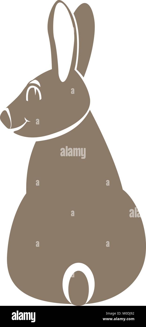 rabbit vector illustration flat style profile side black Stock Vector ...