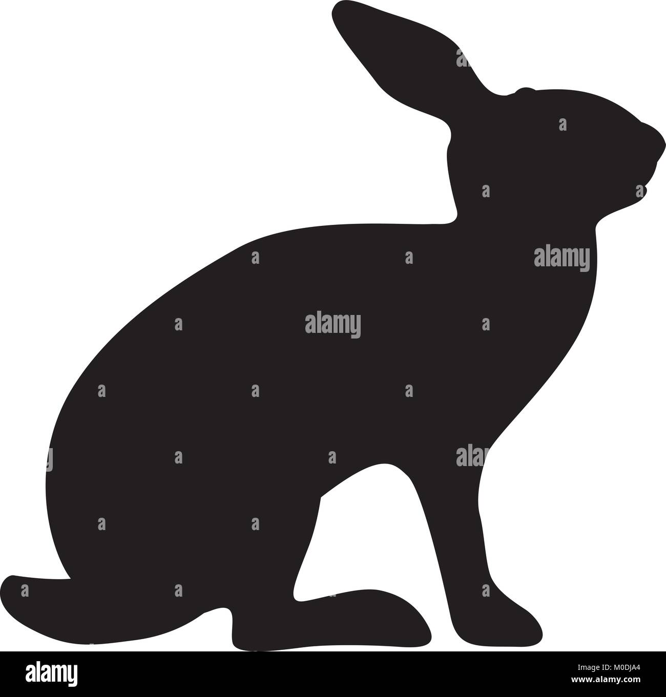 animal rabbit vector illustration profile side black silhouette Stock ...