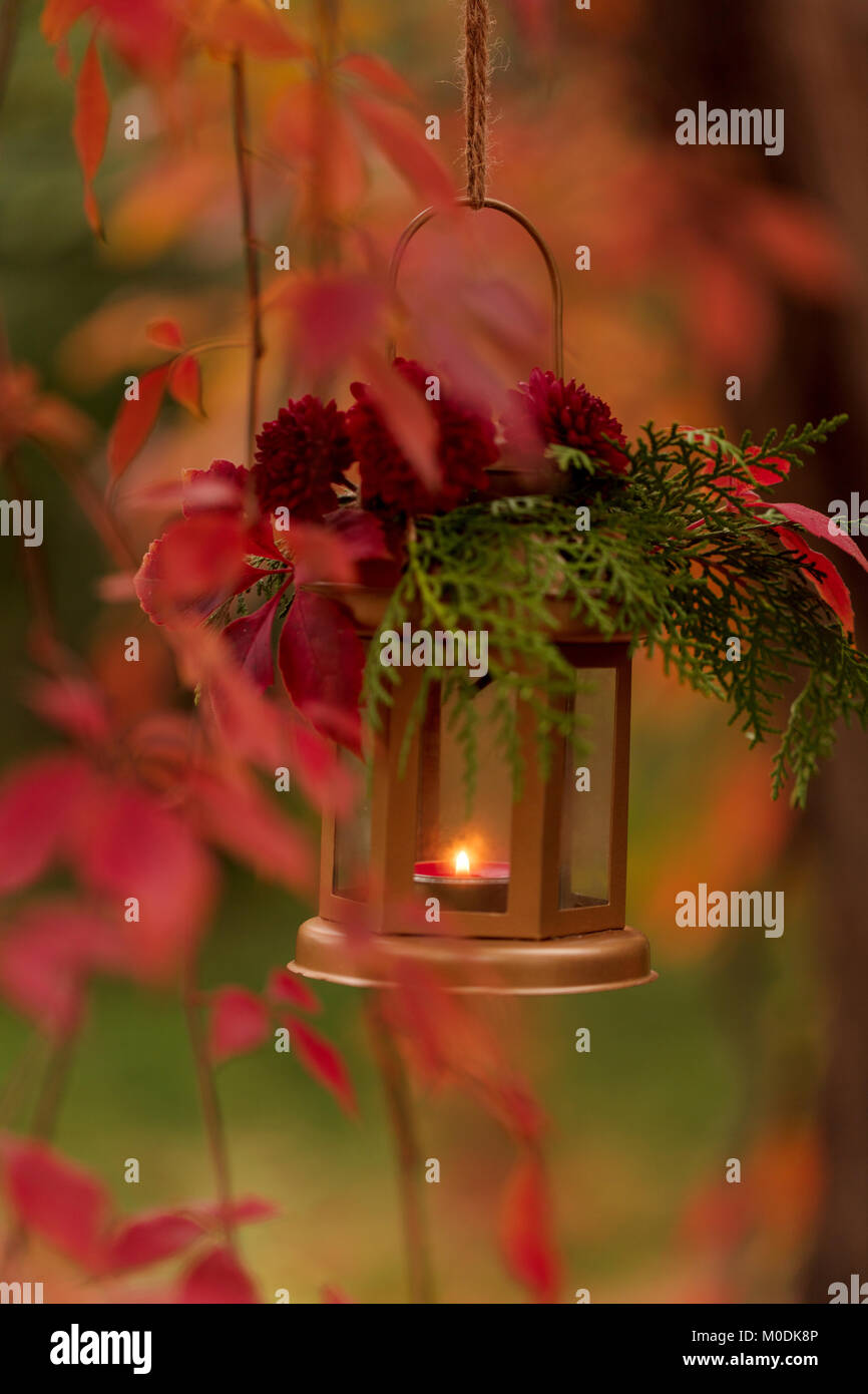 Fall Time Autumn Decoration Candlesticks In The Form Of Lanterns