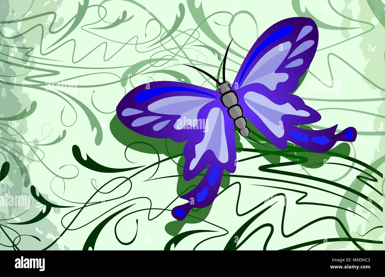Floral background with butterfly Stock Vector Image & Art - Alamy