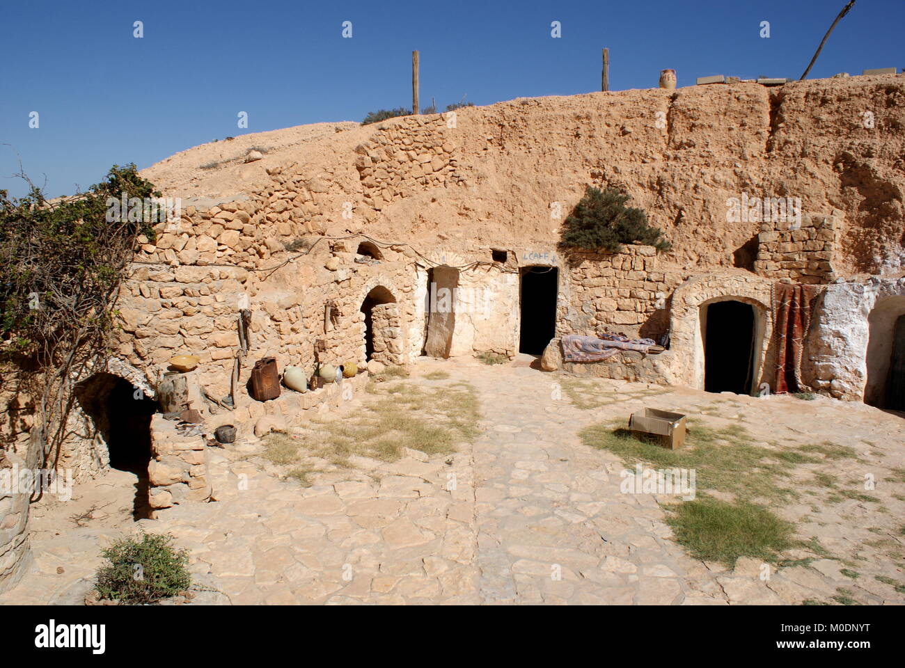 Berber troglodyte cave dwellings, Toujane, Gabes district Tunisia Stock Photo