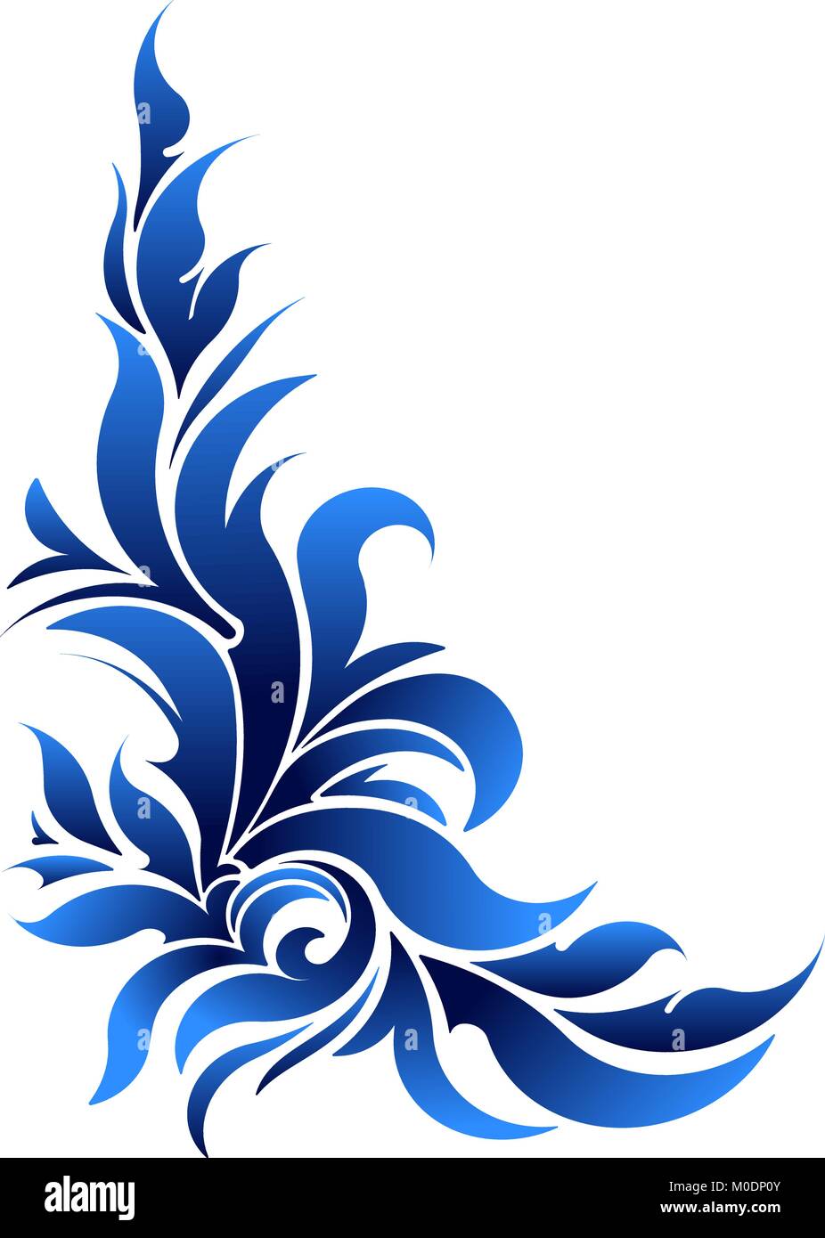 Vector decorative floral corner in blue tones Stock Vector Image & Art