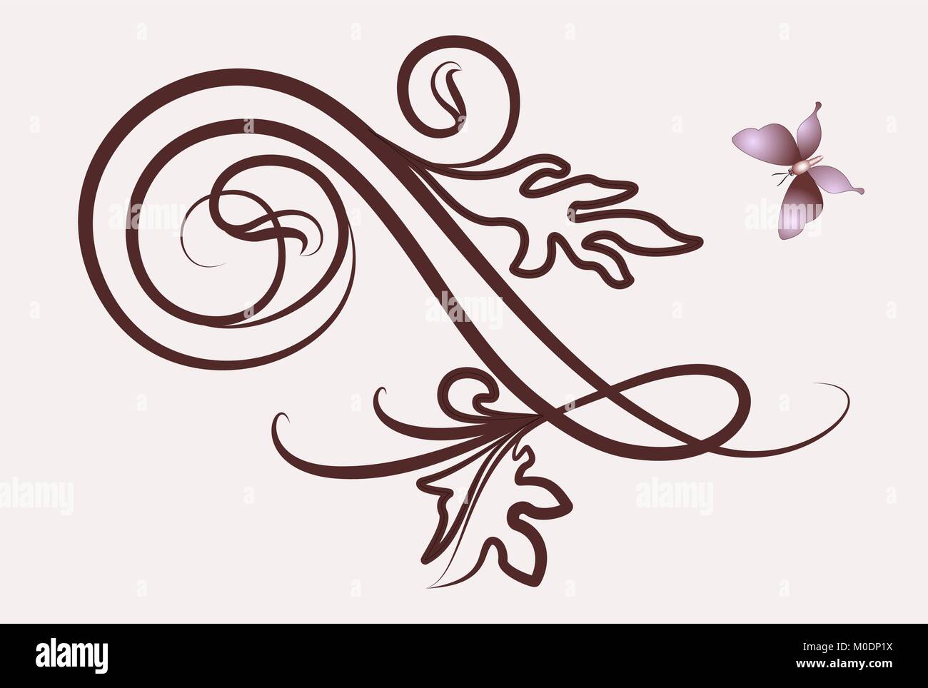Abstract floral background with butterfly Stock Vector Image & Art - Alamy