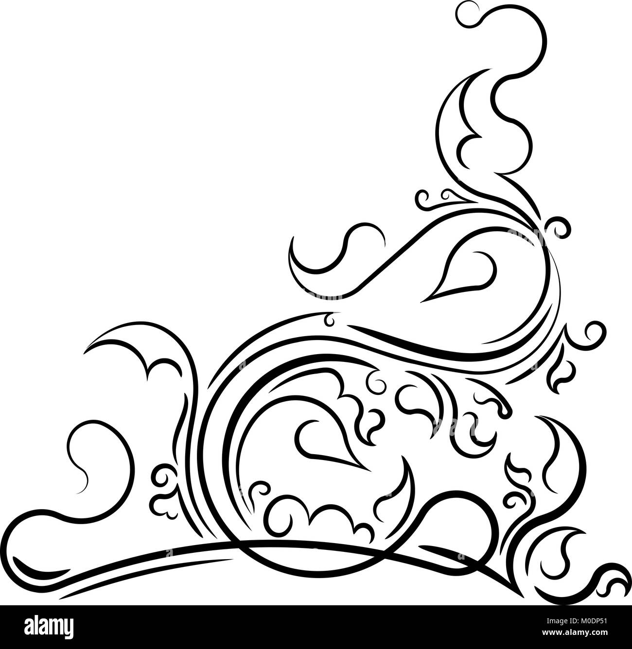 Floral corner image Black and White Stock Photos & Images - Alamy