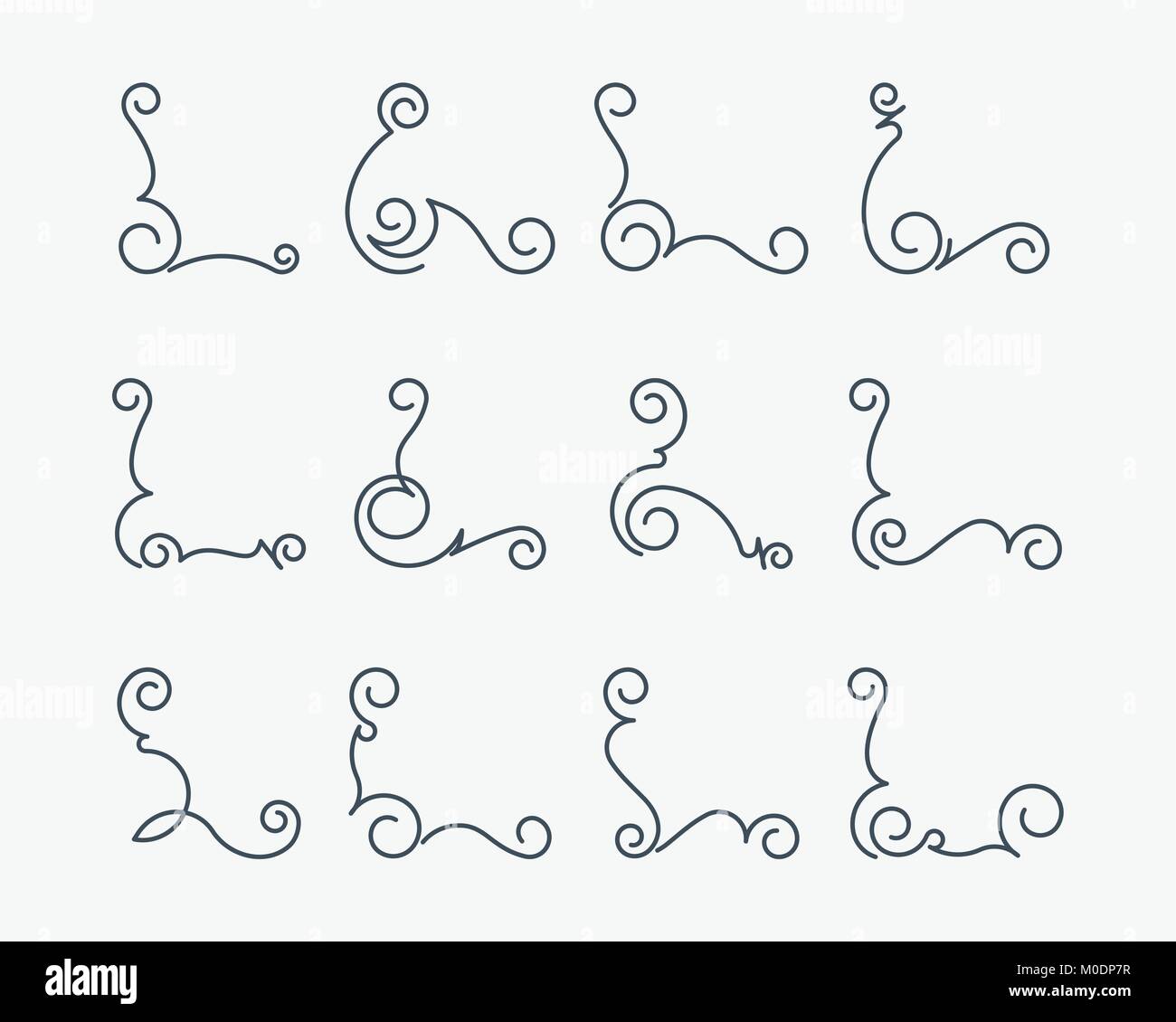 Corners Antique decorative corners Stock Vector Images - Alamy