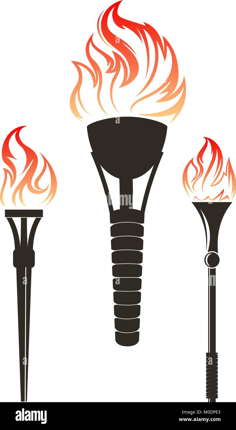 Set of vector torches Stock Vector