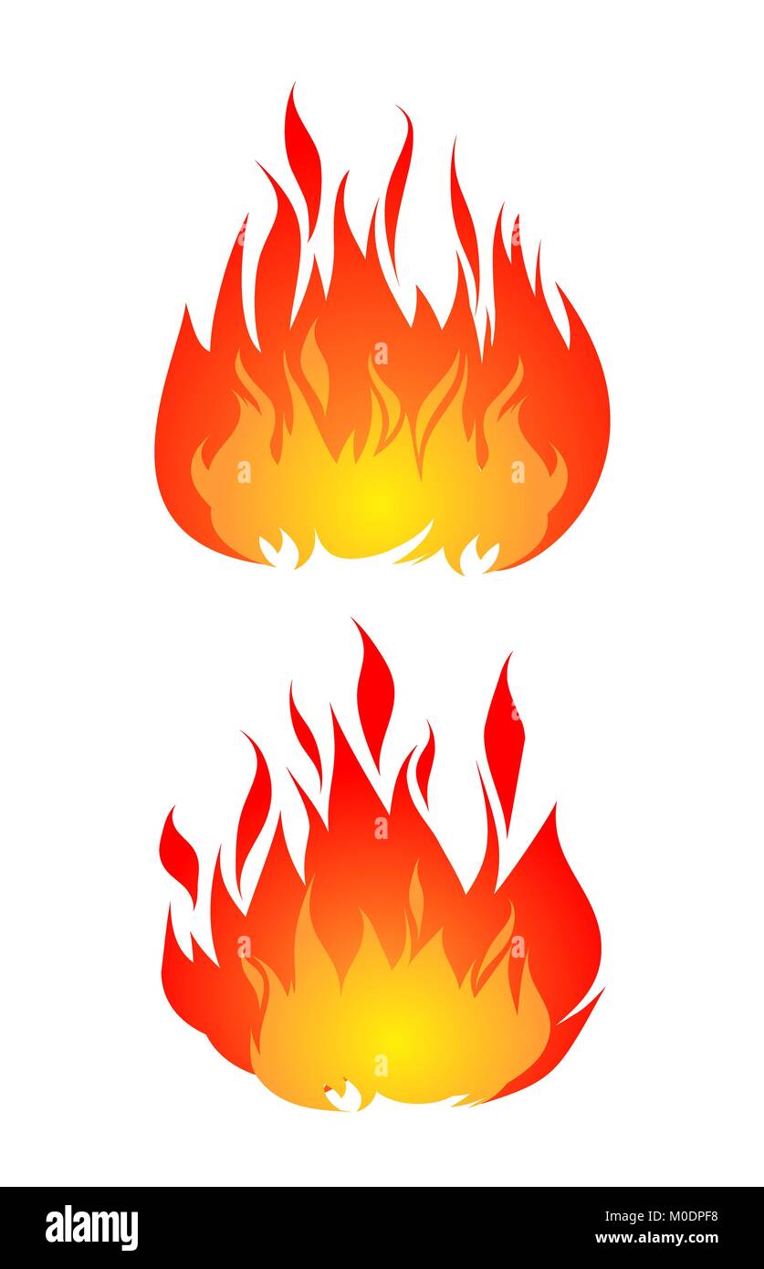 Set of two fires vector isolated on white background Stock Vector Image ...