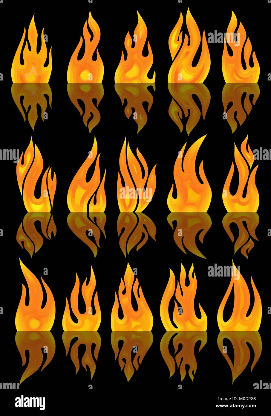 vector fires with mirror reflection Stock Vector Image & Art Alamy