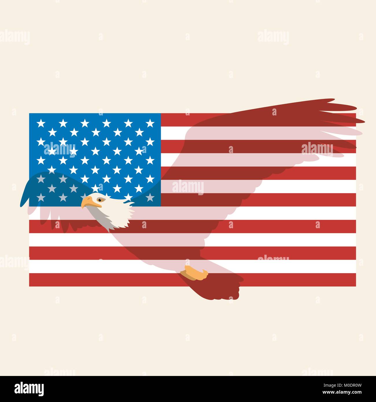 eagle on the USA flag vector illustration flat style silhouette Stock ...