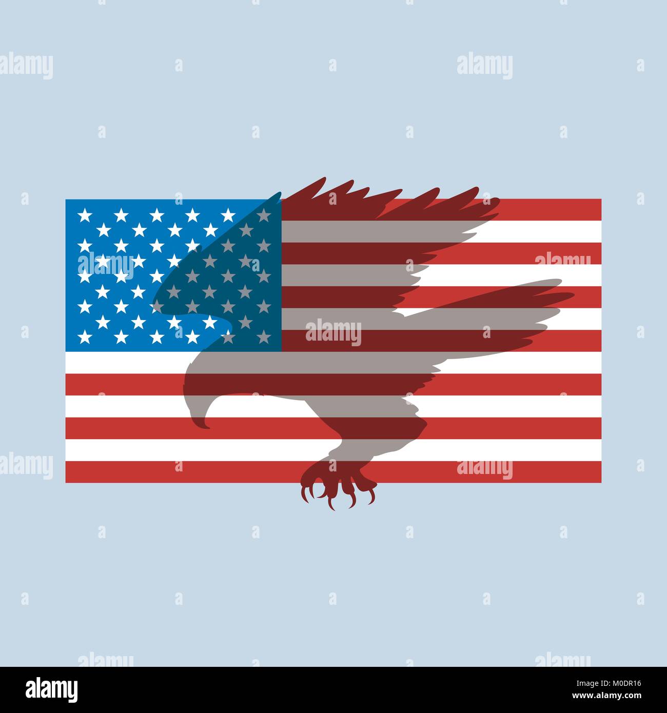 eagle on the USA flag vector illustration flat style silhouette Stock ...
