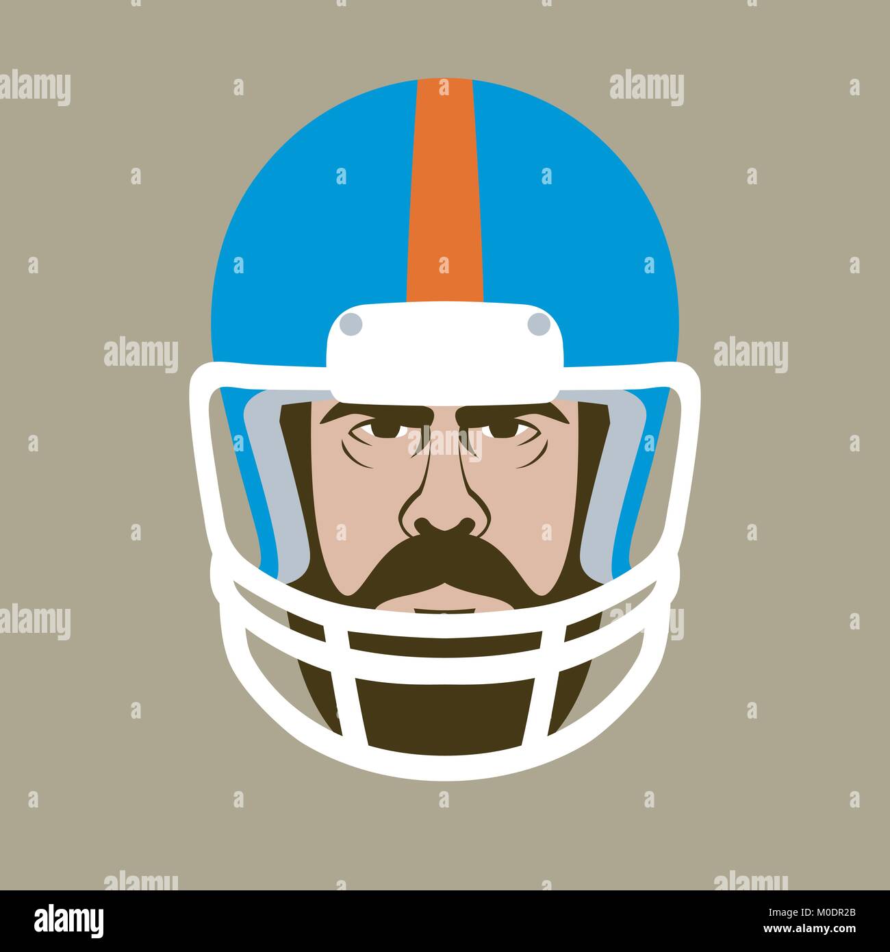 American Football man in helmet  vector illustration flat style front view Stock Vector