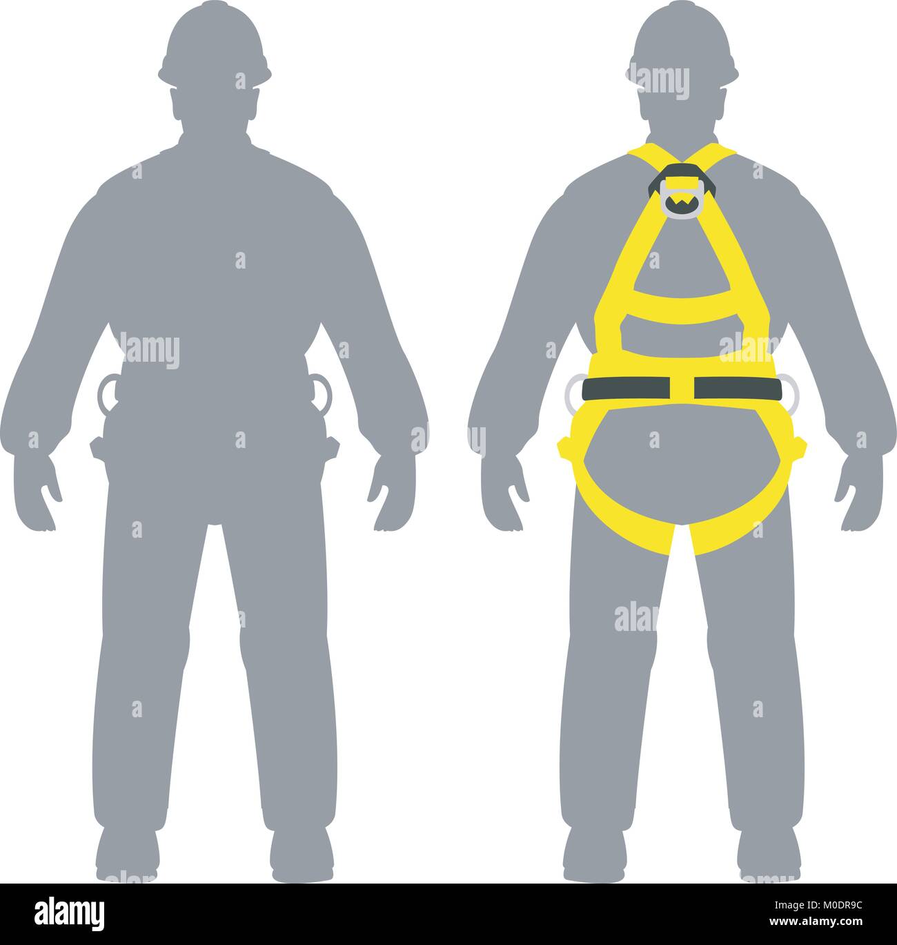 climbing safety belt   man set vector illustration flat style Stock Vector
