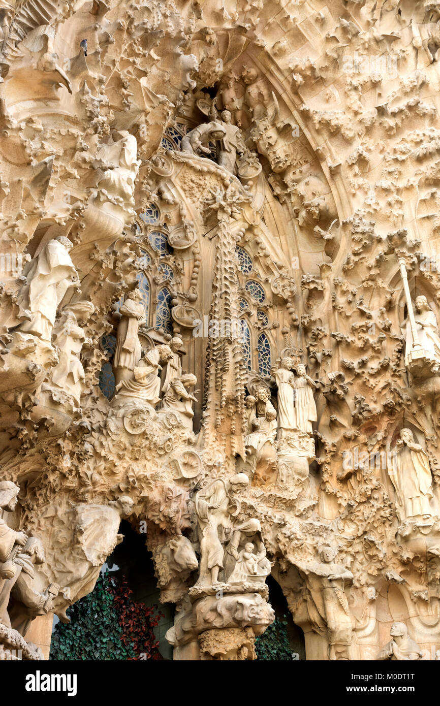 Detail of Sagrada Familia in 18 September 2017, Barcelona , Spain Stock Photo