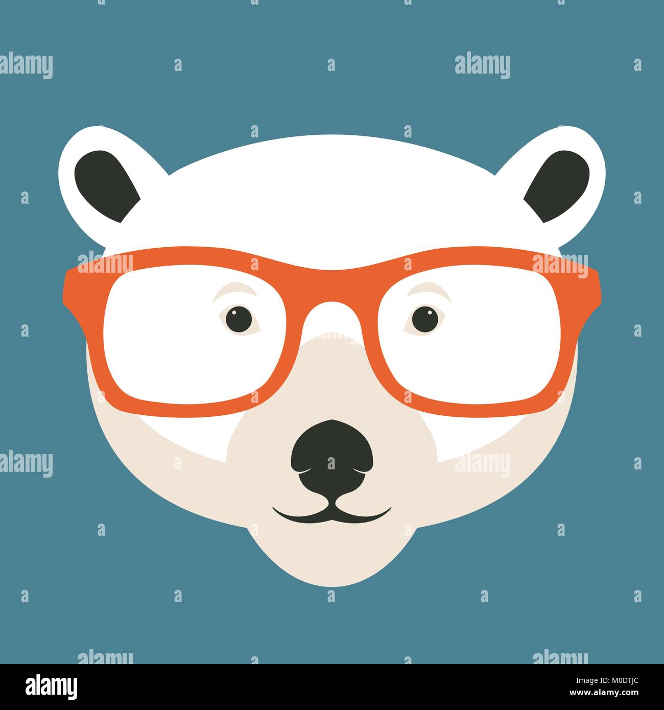 polar bear face in glasses vector illustration flat style Stock Vector  Image & Art - Alamy